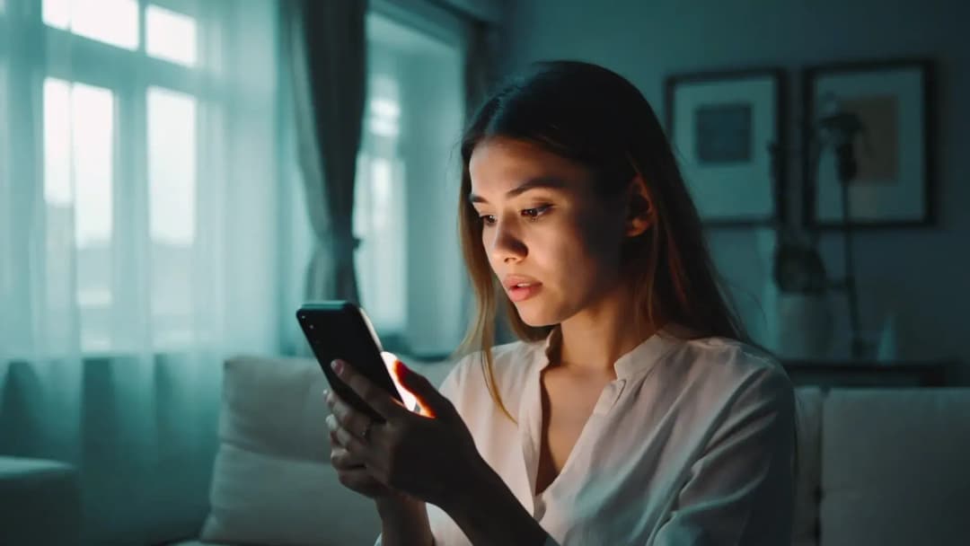 En person håller i en smartphone och inser att hon förekommer i en dataläcka.